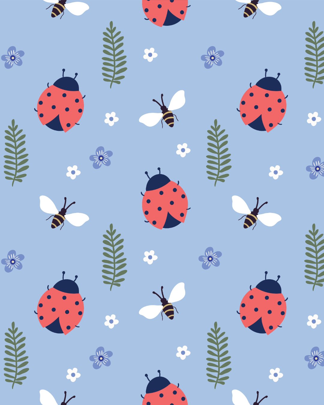 Cover for Adobe Express Background Beetles Blue (12 Pages)