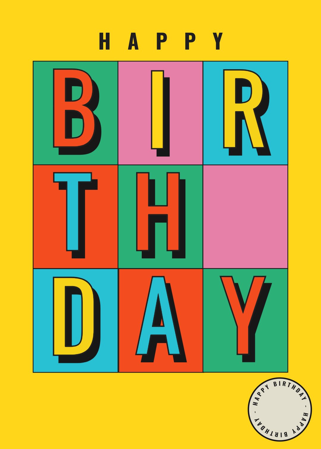 Cover for Adobe Express Birthday Card Celebrate Boxes Design