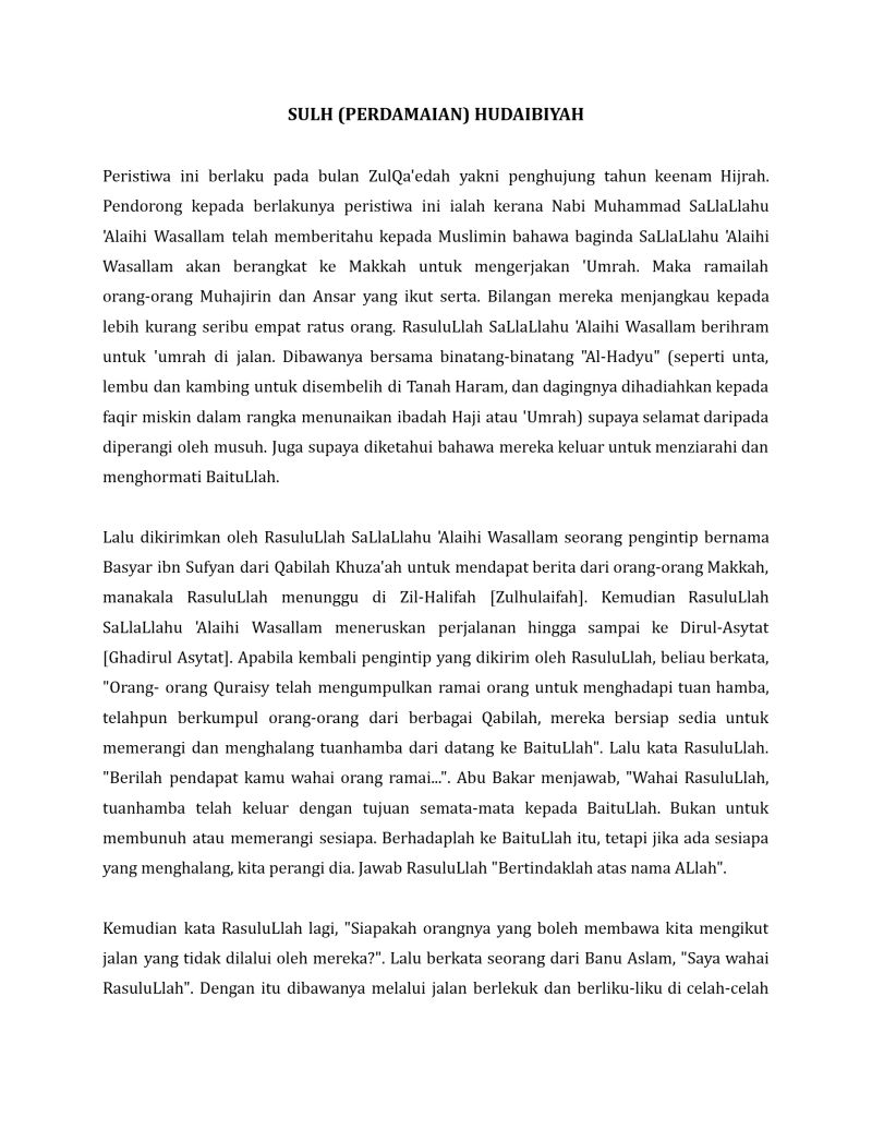 Cover for SULH (PERDAMAIAN) HUDAIBIYAH